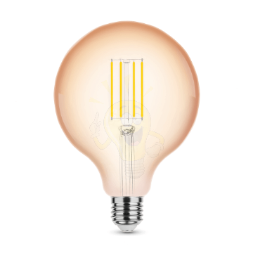 LED Filament Amber Globe G125 4W E14 320° 1800K (300 lumen) dimm.