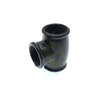 Fekete T idom 3xM10  belső menettel - 20mmx17mm