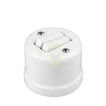 Porceláncsillárkapcsoló, falonkívüli, fehér, alternatív, 106+6