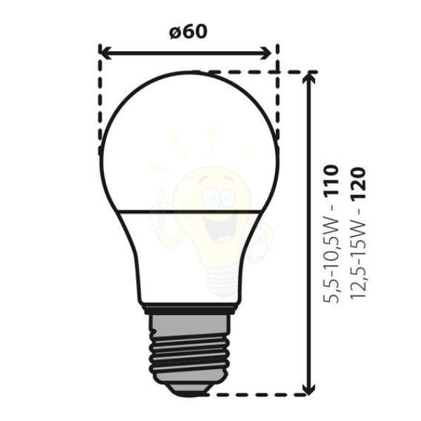 LED fényforrás IQ-LEDDIM A60 IQ-LEDDIM A6013,6W-WW