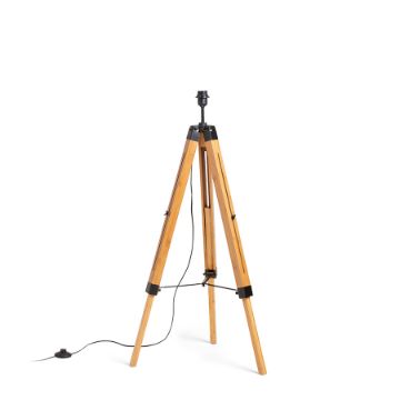 ALVIS állólámpa talapzat  bambusz/fekete 230V LED E27 15W