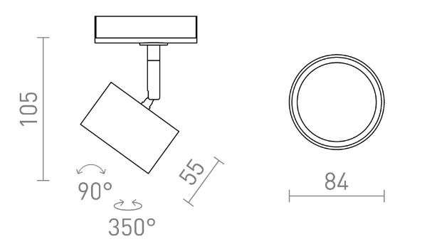 PIXEL egy áramkörös sínre fekete 230V LED GX53 7W