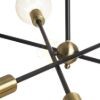 ARTEMIA 6 rúdon fekete szálcsiszolt sárgaréz 230V LED E27 6x15W