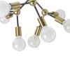 ARTEMIA 9 mennyezeti lámpa fekete szálcsiszolt sárgaréz 230V LED E27 9x15W