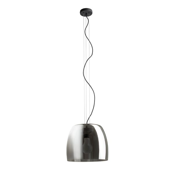 ORLANDO 35 függő lámpa füstös üveg/fekete 230V LED E27 24W