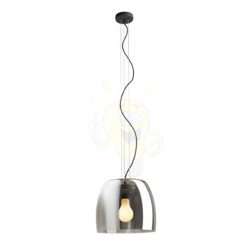 ORLANDO 35 függő lámpa füstös üveg/fekete 230V LED E27 24W