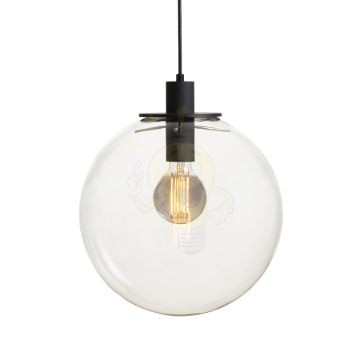 BOULDER 30 függő lámpa tiszta üveg/fekete 230V LED E27 15W