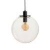 BOULDER 30 függő lámpa tiszta üveg/fekete 230V LED E27 15W