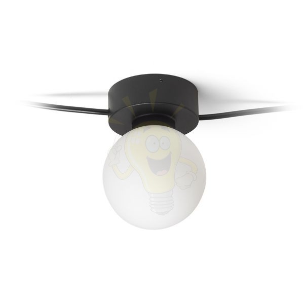 VELA V mennyezeti lámpa fekete opál üveg 230V LED G9 5x6W