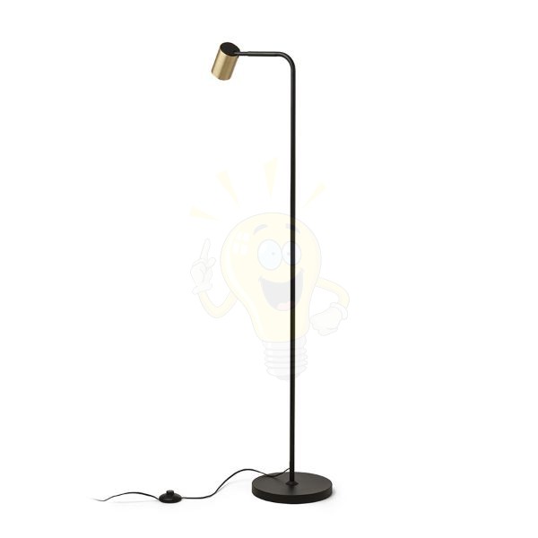 FLYNN I állólámpa  fekete/szálcsiszolt sárgaréz 230V LED GU10 9W