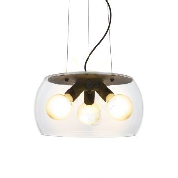 AMANDA függő lámpa matt fekete tiszta üveg 230V LED E27 3x15W