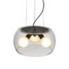 AMANDA függő lámpa matt fekete tiszta üveg 230V LED E27 3x15W