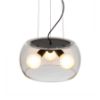 AMANDA függő lámpa matt fekete tiszta üveg 230V LED E27 3x15W