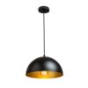 GLADYS 30 függő lámpa fekete/aranysárga  230V LED E27 15W