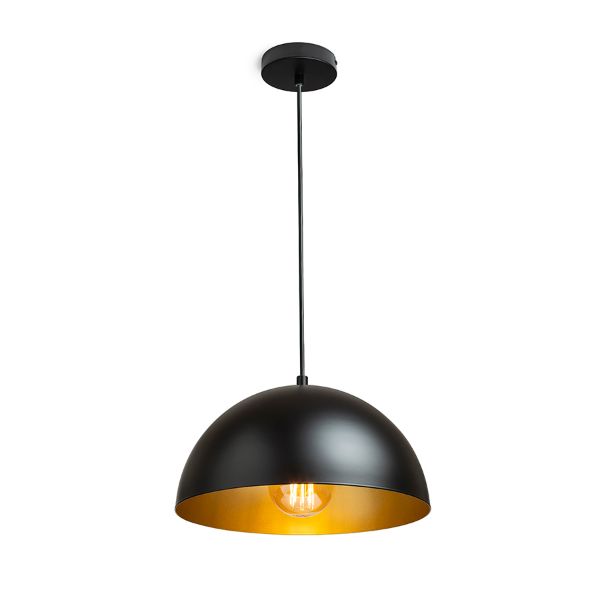 GLADYS 30 függő lámpa fekete/aranysárga  230V LED E27 15W