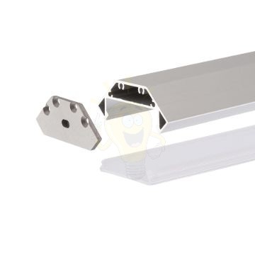 LED PROFILE J felületre szerelhető 1m eloxált alumínium/matt akrilát 