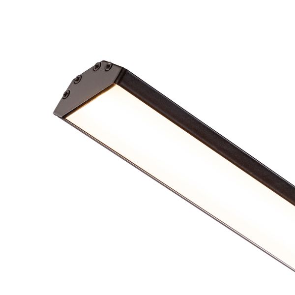 LED PROFILE J felületre szerelhető 1m fekete matt akrilát/alumínium 