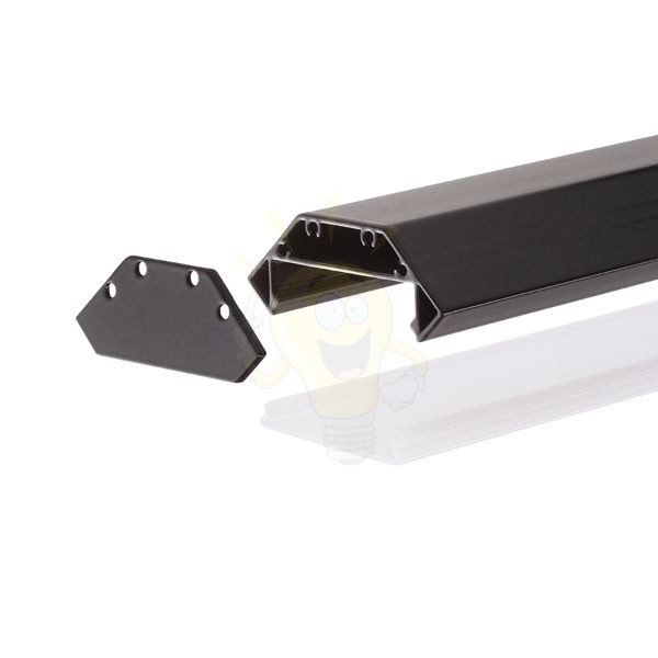 LED PROFILE J felületre szerelhető 1m fekete matt akrilát/alumínium 