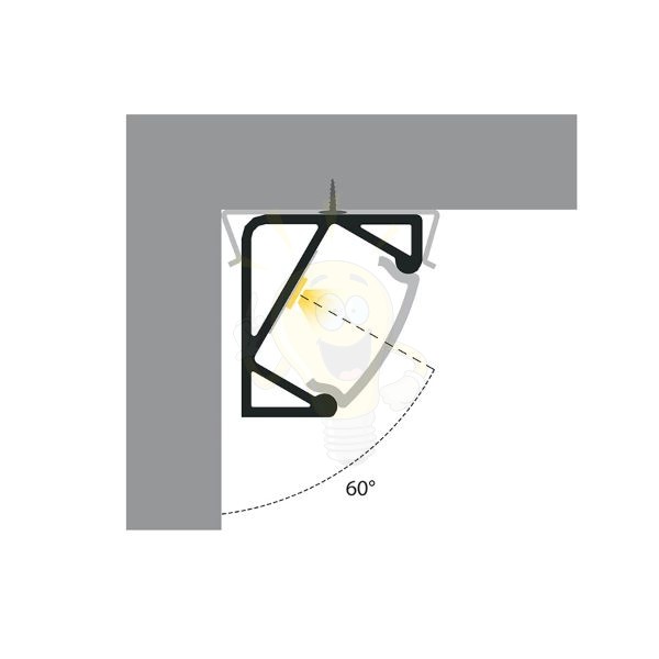 LED PROFILE I 30/60 felületre szerelhető 1m eloxált alumínium/matt akrilát 