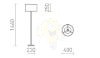 NYC/RON 40/25 állólámpa  Chintz sárgabarack/króm 230V LED E27 15W