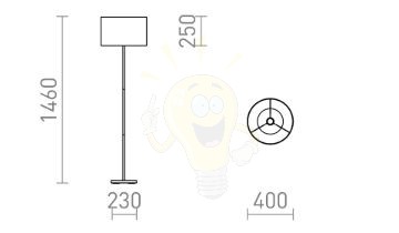 NYC/RON 40/25 állólámpa  Chintz sárgabarack/króm 230V LED E27 15W