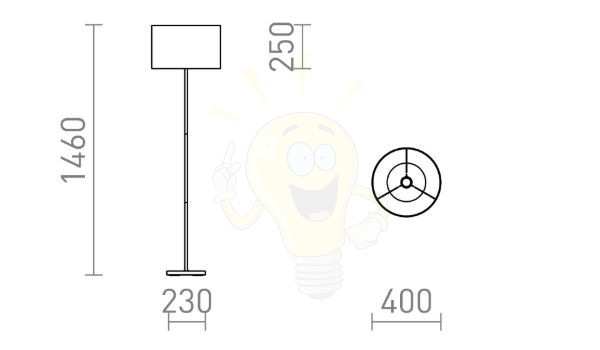 NYC/RON 40/25 állólámpa  Polycotton fehér/króm 230V LED E27 15W