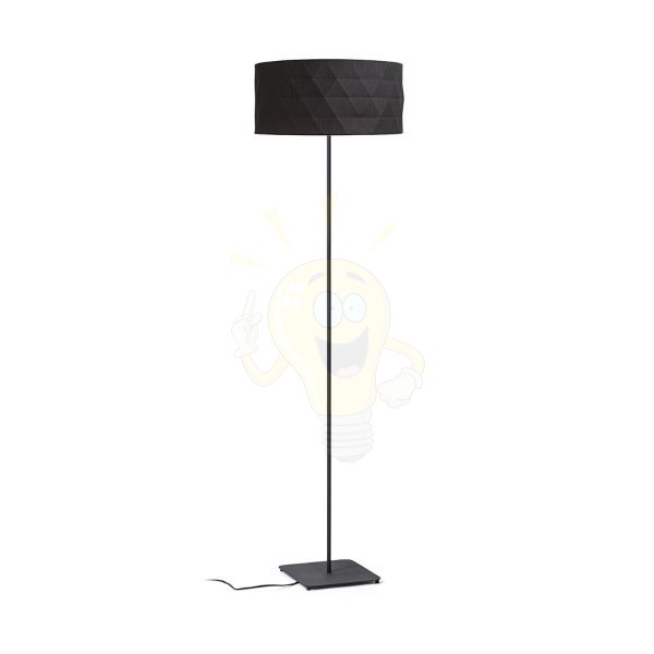 CORTINA/JAKARANDA állólámpa fekete/fekete textil/fém 230V LED E27 15W