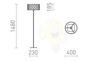 CORTINA/JAKARANDA állólámpa fehér/fekete textil/fém 230V LED E27 15W