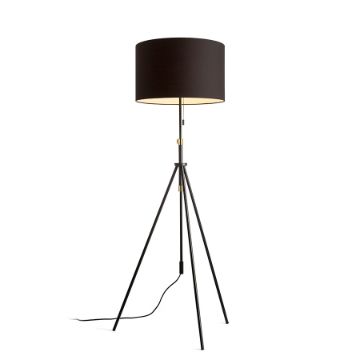 LUTON/RON 55 állólámpa  Polycotton fekete/fekete/fém 230V LED E27 15W