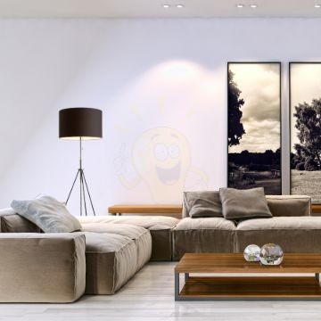 LUTON/RON 55 állólámpa  Polycotton fekete/fekete/fém 230V LED E27 15W