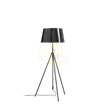 LUTON/RIDICK állólámpa csillogó fekete arany fólia/fekete/fém 230V LED E27 15W