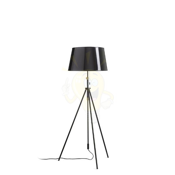 LUTON/RIDICK állólámpa csillogó fekete arany fólia/fekete/fém 230V LED E27 15W