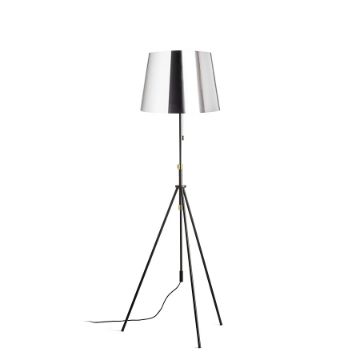 LUTON/ILUSION állólámpa  krómozott fólia/fekete/fém 230V LED E27 15W