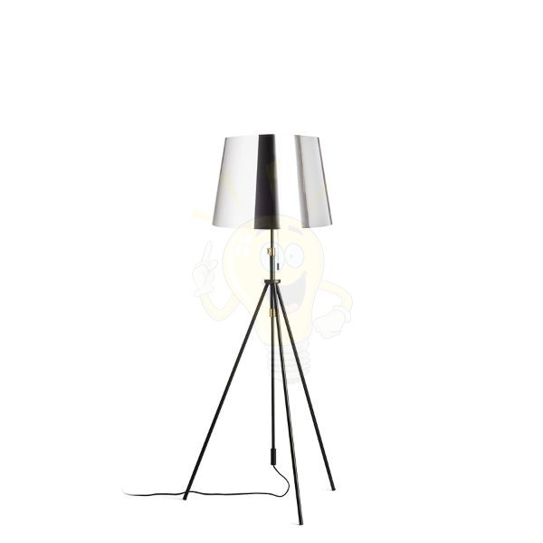 LUTON/ILUSION állólámpa  krómozott fólia/fekete/fém 230V LED E27 15W