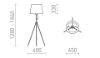 LUTON/ILUSION állólámpa  krómozott fólia/fekete/fém 230V LED E27 15W