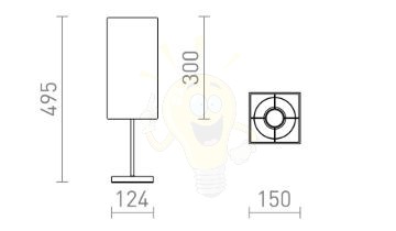NYC/TEMPO 15/30 asztali lámpa  Polycotton fehér/nikkel 230V LED E27 15W