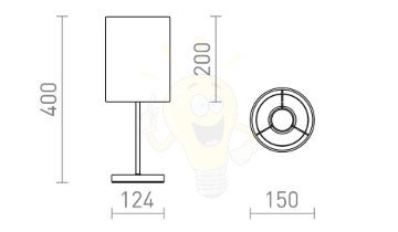 NYC/RON 15/20 asztali lámpa  Polycotton fekete/króm 230V LED E27 15W