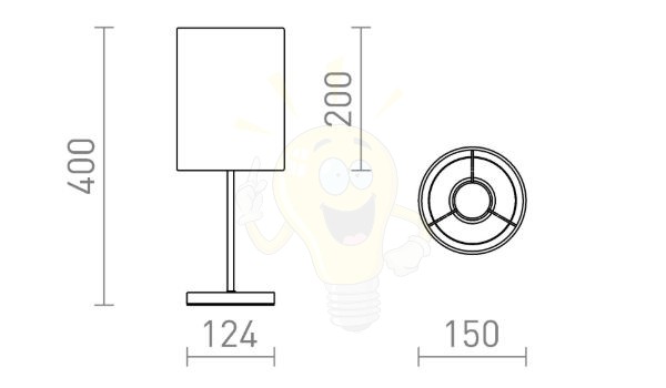 NYC/RON 15/20 asztali lámpa  Polycotton fekete/króm 230V LED E27 15W