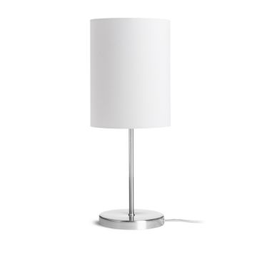 NYC/RON 15/20 asztali lámpa  Polycotton fehér/nikkel 230V LED E27 15W