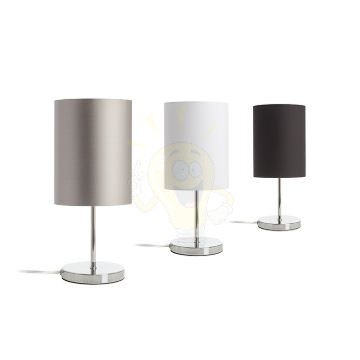 NYC/RON 15/20 asztali lámpa  Polycotton fehér/króm 230V LED E27 15W