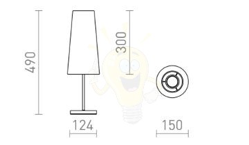NYC/CONNY 15/30 asztali lámpa  Monaco petróleum kék/ezüst PVC/króm 230V LED E27 11W