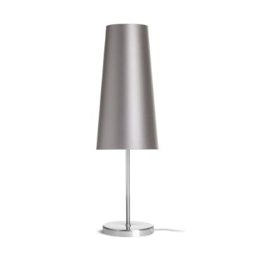 NYC/CONNY 15/30 asztali lámpa  Monaco galamb szürke/ezüst PVC/nikkel 230V LED E27 11W