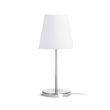 NYC/CONNY 15/15 asztali lámpa  Polycotton fehér/nikkel 230V LED E27 11W