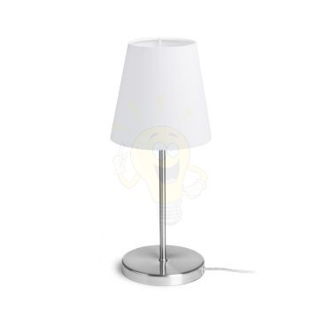 NYC/CONNY 15/15 asztali lámpa  Polycotton fehér/nikkel 230V LED E27 11W