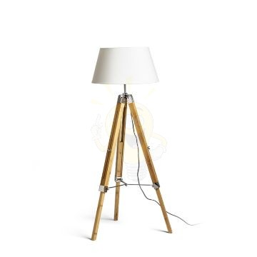 ALVIS/AMBITUS 46 állólámpa fehér bambusz/króm 230V LED E27 15W