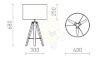 ALVIS/RON 40 asztali lámpa  Polycotton fehér/bambusz 230V LED E27 15W