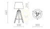 ALVIS/AMBITUS 30 asztali lámpa  Polycotton fehér/bambusz 230V LED E27 15W