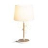 KEITH/AMBITUS 30 asztali lámpa USB-vel  Polycotton fehér/bükk 230V LED E27 15W