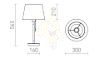KEITH/AMBITUS 30 asztali lámpa USB-vel  Polycotton fehér/bükk 230V LED E27 15W