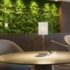 KEITH/RON 15/20 asztali lámpa USB-vel  Polycotton fehér/bükk 230V LED E27 15W